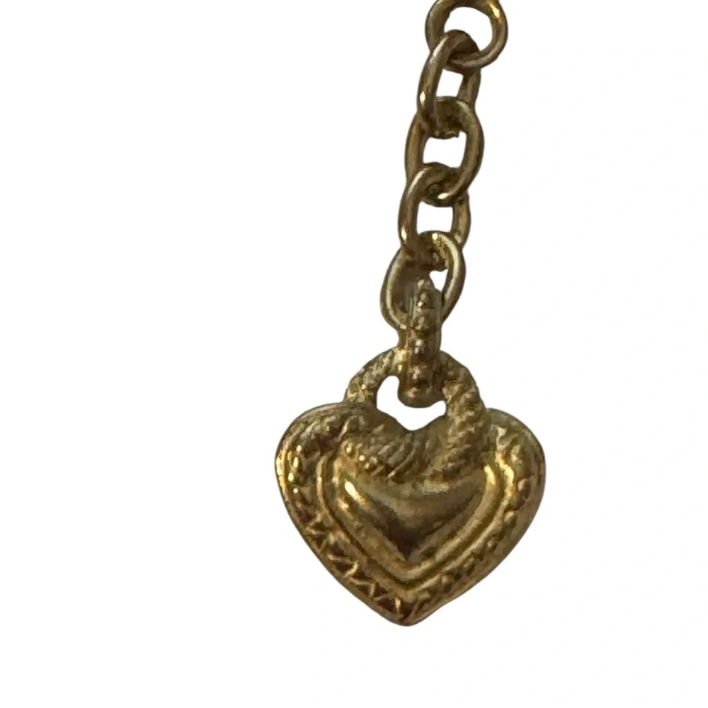 QVC Judith Ripka Gold Tone Heart Charm Keychain